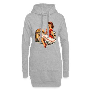 Rockabilly Pin-Up Girl in the 50s Retro Diner - Hoodie Dress - heather grey - Front