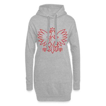 Blason de Pologne Aigle – Design minimaliste - Sweat-shirt à capuche long Femme - gris chiné - Devant