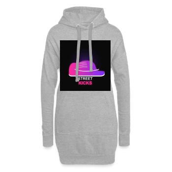 Street Kicks - Sneaker Streetwear Neon - Sweat-shirt à capuche long Femme - gris chiné - Devant