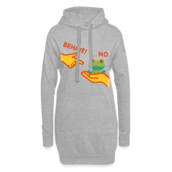 Grenouille défiant - Sweat-shirt à capuche long Femme - gris chiné - Devant