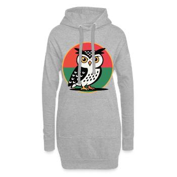 Eule Pop Art - Hoodie-Kleid - Grau meliert - Vorne