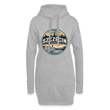Retro Szczecin Chrobry Embankment Badge - Hoodie Dress - heather grey - Front