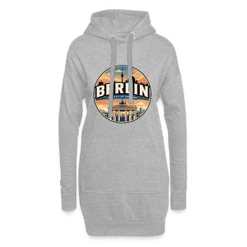 Insigne rétro Berlin Brandebourg Gate - Sweat-shirt à capuche long Femme - gris chiné - Devant