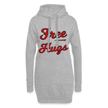Free Hugs Script auf Schwarz - Hoodie-Kleid - Grau meliert - Vorne