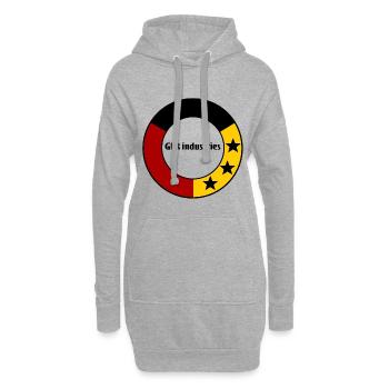 Allemagne noir rouge or - Sweat-shirt à capuche long Femme - gris chiné - Devant