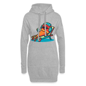 Eiswaffel mit Sonnenbrand - Hoodie-Kleid - Grau meliert - Vorne