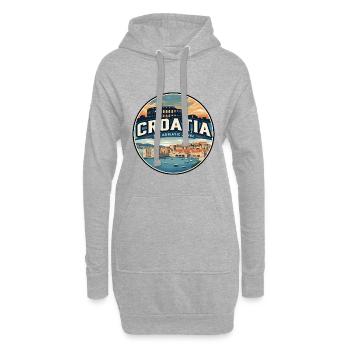 Emblème des murs rétro Croatia de Dubrovnik - Sweat-shirt à capuche long Femme - gris chiné - Devant