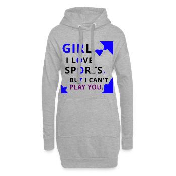 Typographie de la pièce Bold Girl - Sweat-shirt à capuche long Femme - gris chiné - Devant