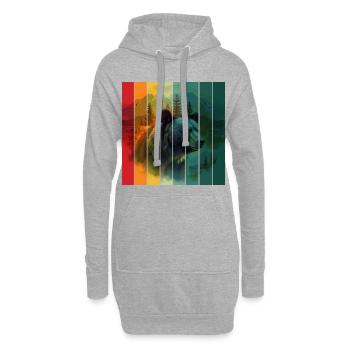 LA NATURE DES OURSES - Sweat-shirt à capuche long Femme - gris chiné - Devant