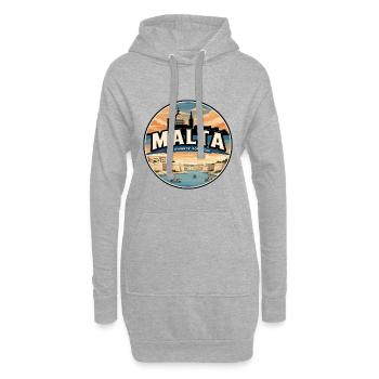 Insigne rétro du port de la Valette de Malte - Sweat-shirt à capuche long Femme - gris chiné - Devant
