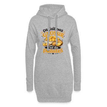Ça fait pas grossir c'est des patates (Chips) - Sweat-shirt à capuche long Femme - gris chiné - Devant
