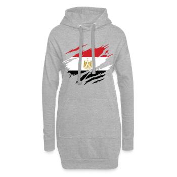 Égypte Drapeau Égyptien Égyptienne - Sweat-shirt à capuche long Femme - gris chiné - Devant
