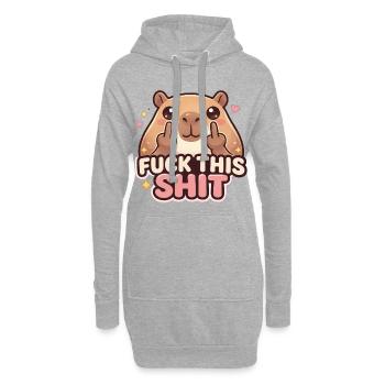 J’emmerde cette merde - Sweat-shirt à capuche long Femme - gris chiné - Devant