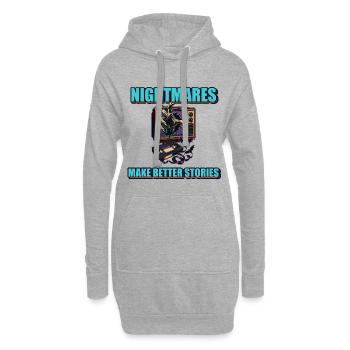 Les cauchemars font de meilleures histoires - Sweat-shirt à capuche long Femme - gris chiné - Devant