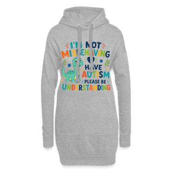 Ich benehme mich nicht schlecht, Ich habe Autismus - Hoodie-Kleid - Grau meliert - Vorne