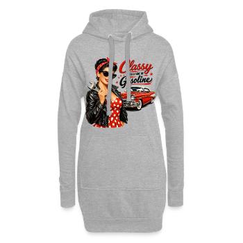 Pin-Up vintage : classe avec un peu d’essence - Sweat-shirt à capuche long Femme - gris chiné - Devant