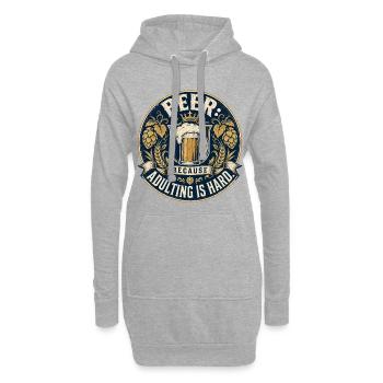 Drôle de proverbe de bière | L’âge adulte est difficile - Sweat-shirt à capuche long Femme - gris chiné - Devant