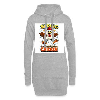 Poule de printemps - Sweat-shirt à capuche long Femme - gris chiné - Devant