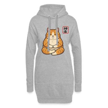 Funny Meditating Cat Yoga Mum Gift - Hoodie Dress - heather grey - Front