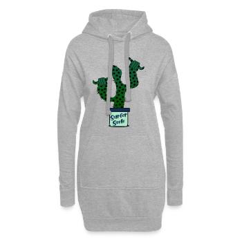 Surfer Surfing Kaktus - Hoodie-Kleid - Grau meliert - Vorne