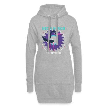 Neon Heron Protocol - Sweat-shirt à capuche long Femme - gris chiné - Devant