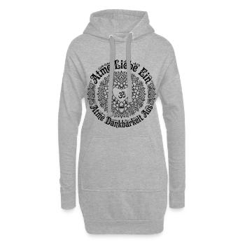 Inspire Amour Expire Gratitude - Lotus Heart - Sweat-shirt à capuche long Femme - gris chiné - Devant