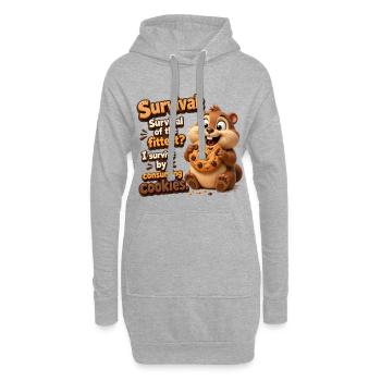 Cookie Hero : Survivre avec des cookies - Sweat-shirt à capuche long Femme - gris chiné - Devant
