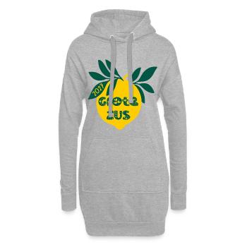 Annonce du bébé 2027 - Sweat-shirt à capuche long Femme - gris chiné - Devant