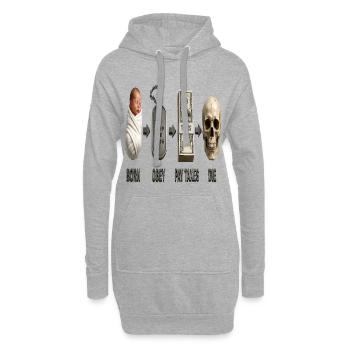 Satire du crâne de bébé antiKonsum - Sweat-shirt à capuche long Femme - gris chiné - Devant