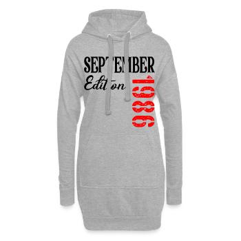 40e anniversaire septembre 1986 - Sweat-shirt à capuche long Femme - gris chiné - Devant