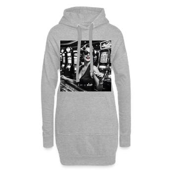 ImaSlot - Sweat-shirt à capuche long Femme - gris chiné - Devant