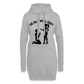 Obéissance de la proposition de mariage à genoux - Sweat-shirt à capuche long Femme - gris chiné - Devant