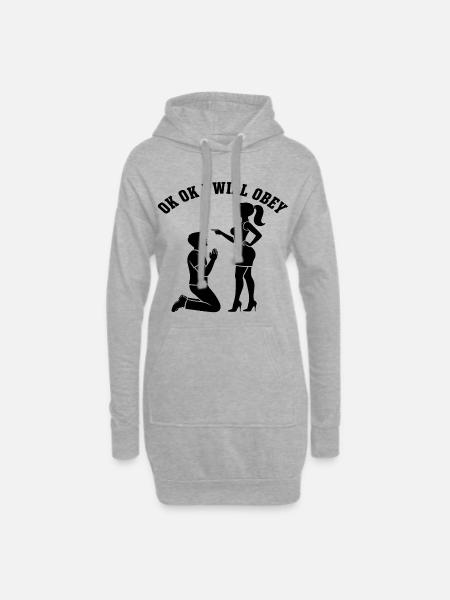 Kniender Heiratsantrag Gehorsam - Hoodie-Kleid - Grau meliert