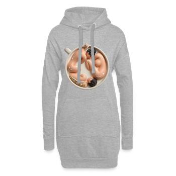 Trio nu Latte Cup - Sweat-shirt à capuche long Femme - gris chiné - Devant