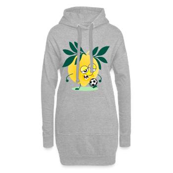 Lemon du football pour enfants - Sweat-shirt à capuche long Femme - gris chiné - Devant
