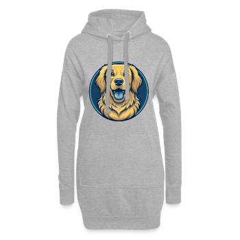 Clipart de dessin animé de mascotte de Kawaii pour le chien Golden Retriever - Sweat-shirt à capuche long Femme - gris chiné - Devant