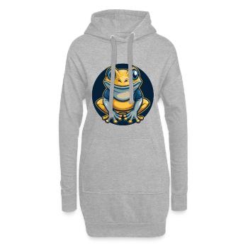 Frosch-Kawaii-Maskottchen Cartoon-Charakter-Clipart-Logo - Hoodie-Kleid - Grau meliert - Vorne