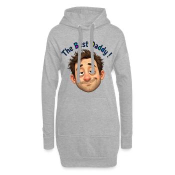 Le meilleur portrait de Papa dans un dessin animé - Sweat-shirt à capuche long Femme - gris chiné - Devant