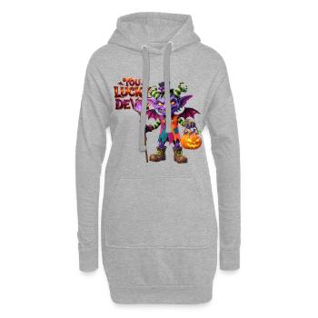 Espèce de gobelin d’Halloween chanceux, diable - Sweat-shirt à capuche long Femme - gris chiné - Devant