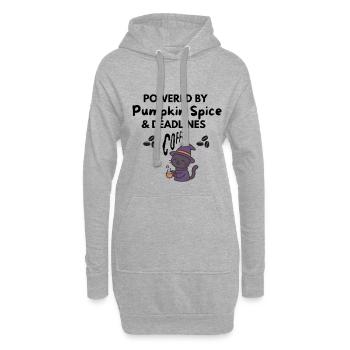 Pumpkin Spice & Délais - Chat du Café d’Automne - Sweat-shirt à capuche long Femme - gris chiné - Devant