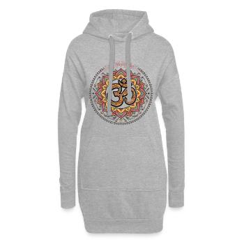 Om Shanti Om Bunt Lotus Mandal - Hoodie-Kleid - Grau meliert - Vorne