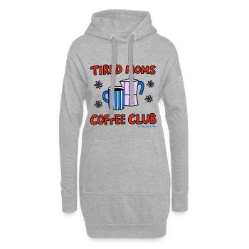 Le club de café de maman fatiguée - Sweat-shirt à capuche long Femme - gris chiné - Devant