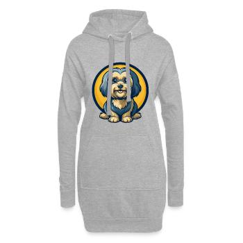 Havanesischer Hund Kawaii Maskottchen Cartoon Clipart Logo - Hoodie-Kleid - Grau meliert - Vorne