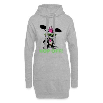 Mon préféré : Hop Off ! | Funny Punk Bunny Design - Sweat-shirt à capuche long Femme - gris chiné - Devant