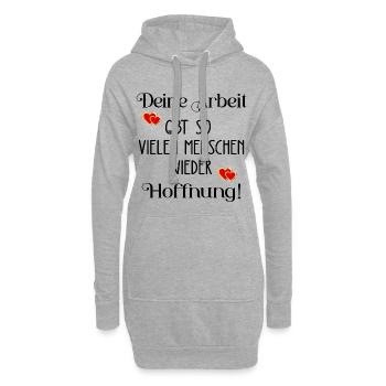 Arbeit Sinn Hoffnung - Hoodie-Kleid - Grau meliert - Vorne