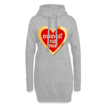 Reservierung Liebe Herz - Hoodie-Kleid - Grau meliert - Vorne