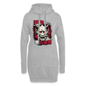 Dämonenmaske UkiyoE Stil - Hoodie-Kleid - Grau meliert - Vorne