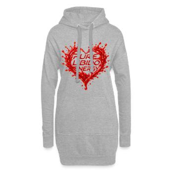 Pure Libido Énergie Éclaboussure de Cœur - Sweat-shirt à capuche long Femme - gris chiné - Devant