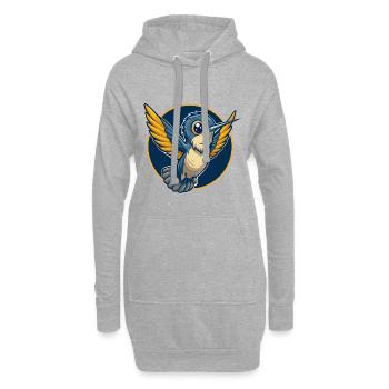 Hummingbird Kawaii Maskottchen-Cartoon-Clipart-Logo - Hoodie-Kleid - Grau meliert - Vorne