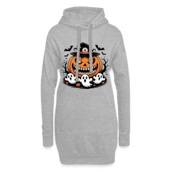 Halloween Kürbis Geister - Hoodie-Kleid - Grau meliert - Vorne